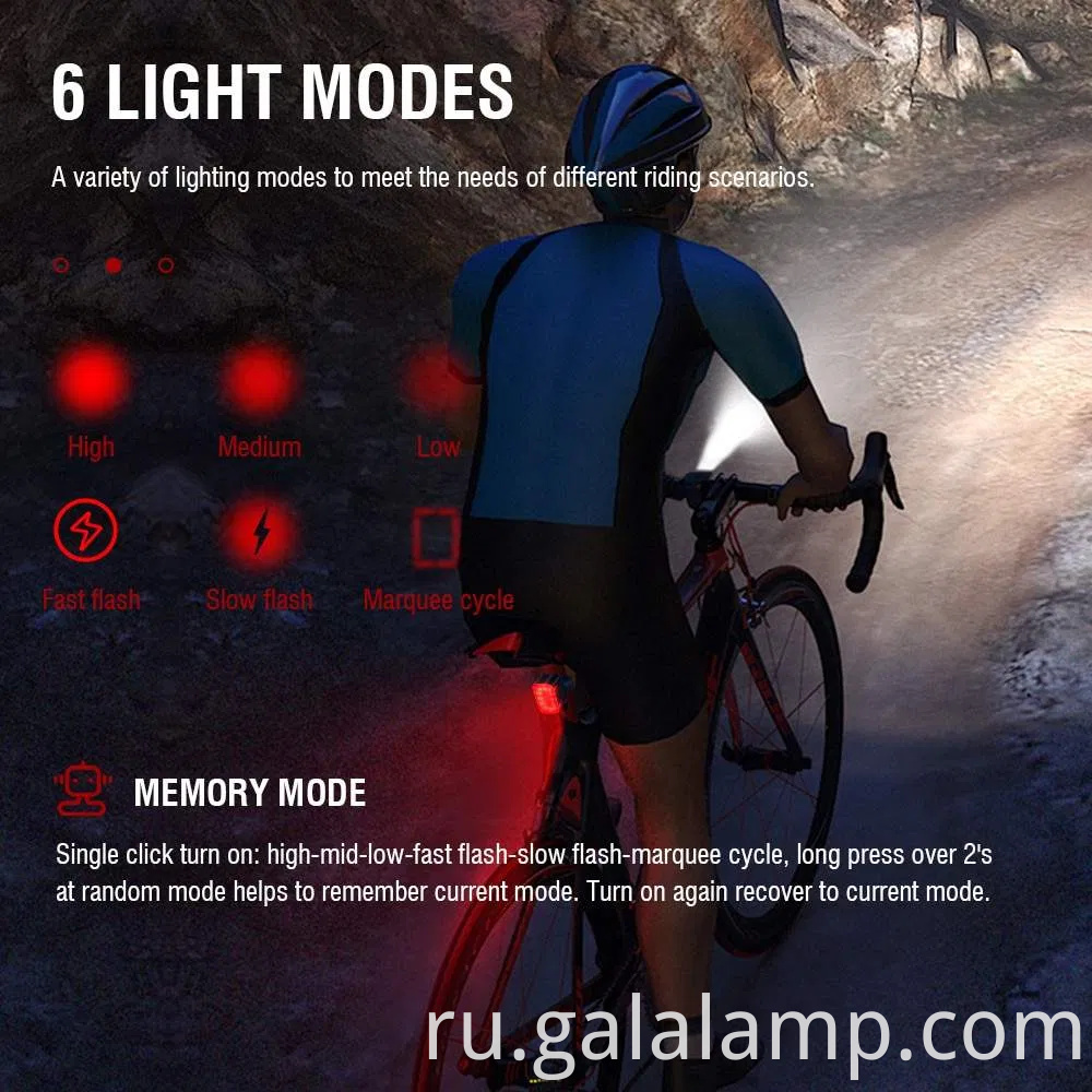 USB -аккуратный водонепроницаемый светодиодный велосипедный ламп для безопасной ночной езды